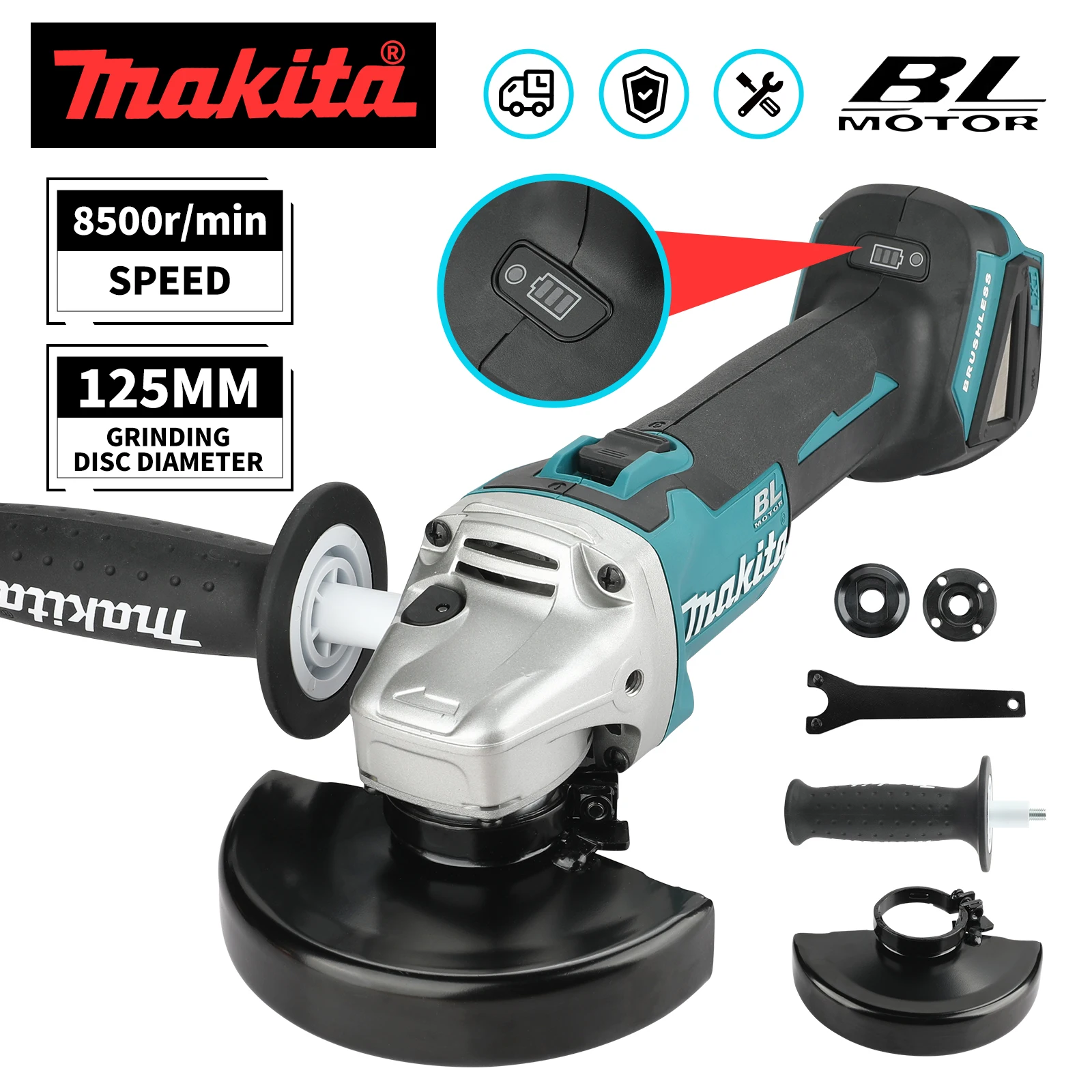 Brushless Angle Grinder Battery Powered - NEW 2026Makita DGA504 125mmCordless Angle Grinder