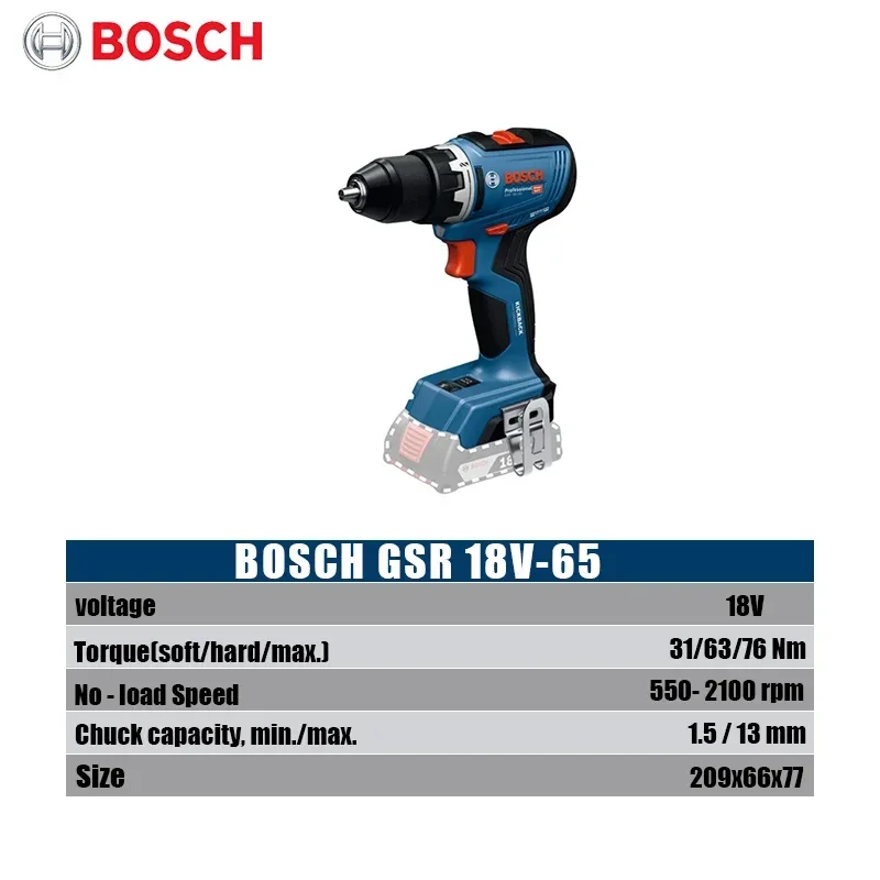 Bosch GSR 18V-65 Brushless Cor - огляд і ціна Brushless Cordless Electric Drill 18V