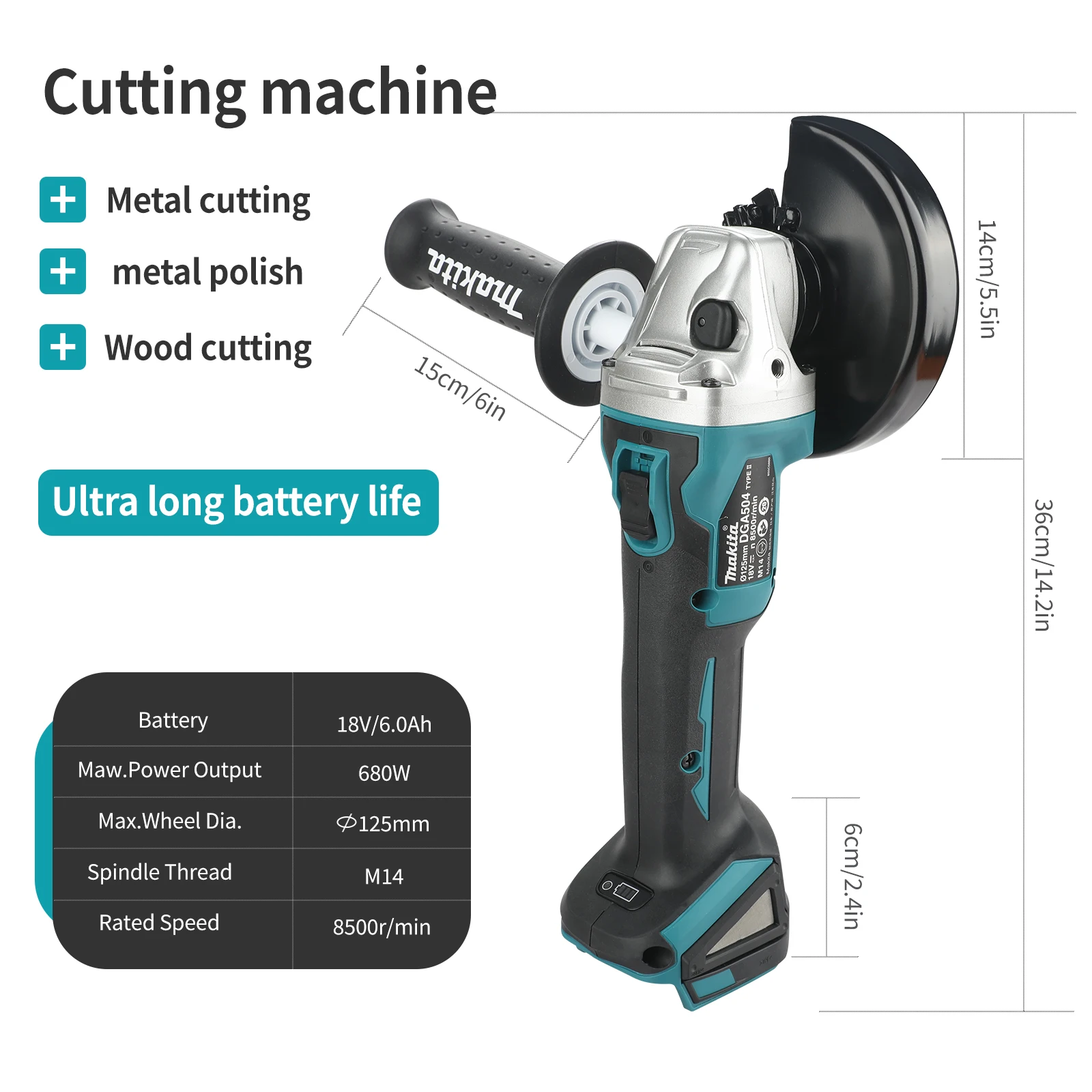 NEW 2026Makita DGA504 125mmCor - огляд і ціна Brushless Angle Grinder Battery Powered