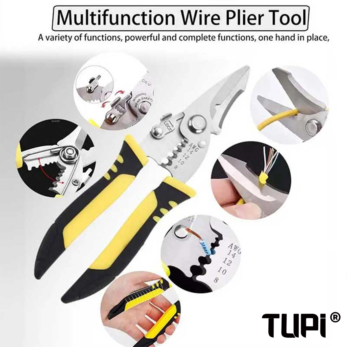 TUPI Pro Electrician Pliers 3  - огляд і ціна Automatic Wire Stripper Cutter