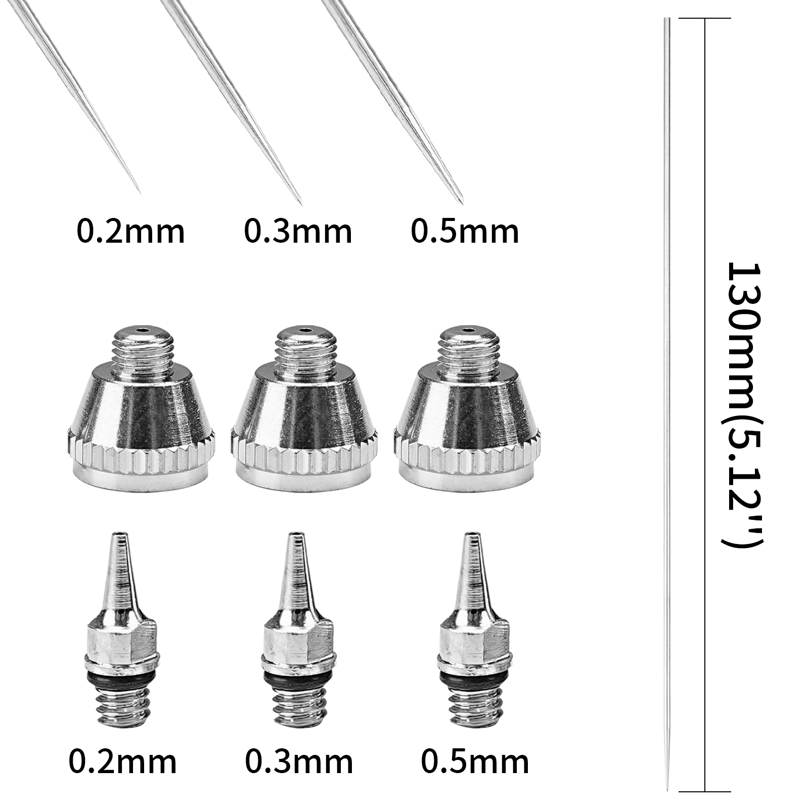 1/3pcs set 0.2/0.3/0.5mm Airbr - огляд і ціна Airbrush Kit With Mini Compressor