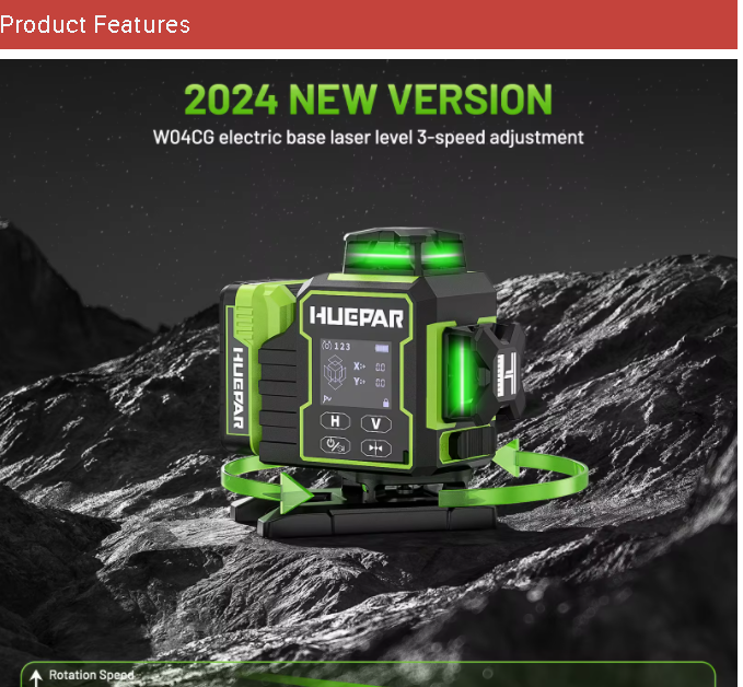 2026 Huepar W04CG Green Lasers - огляд і ціна Laser Level 16 Lines 4D Green
