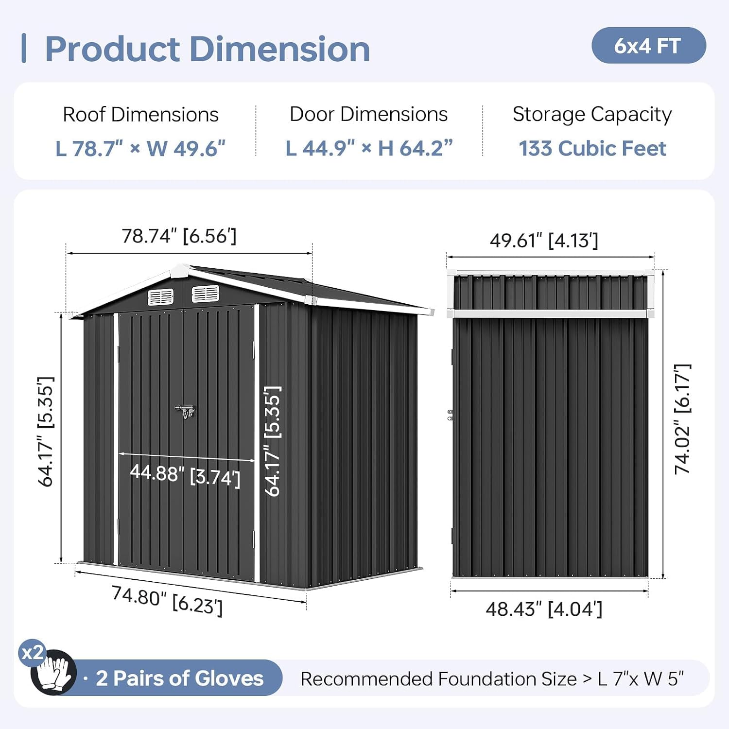 6x4FT Outdoor Storage Shed Wat - огляд і ціна Garden Tools