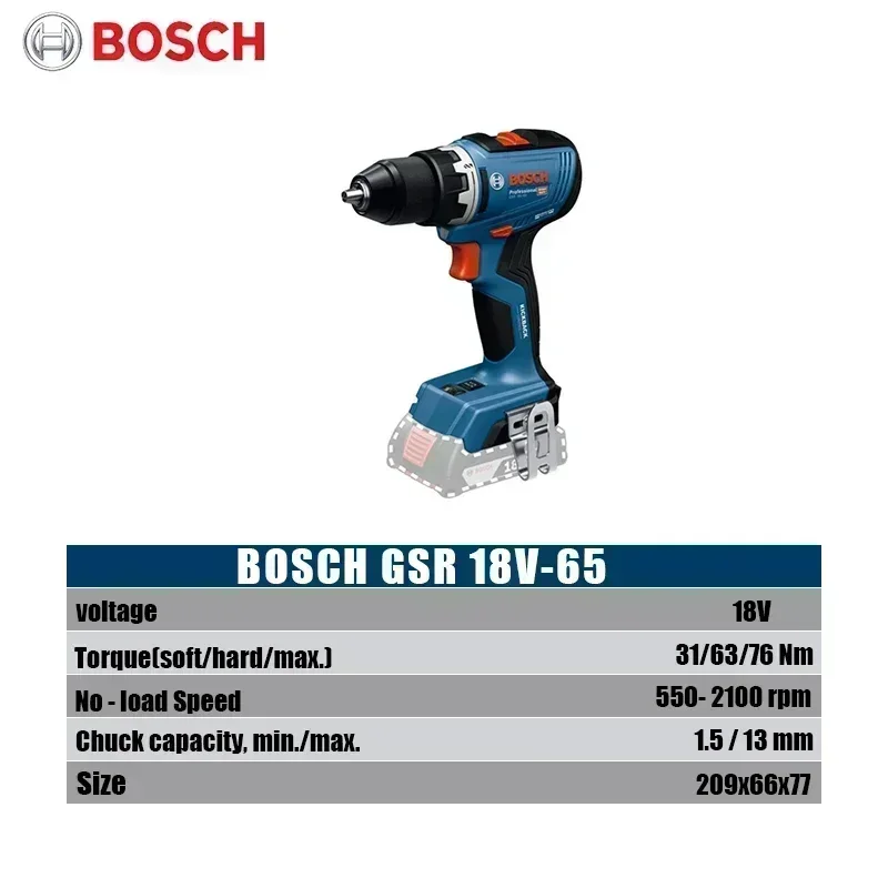 Bosch GSR 18V-65 Brushless Cor - огляд і ціна Brushless Cordless Electric Drill 18V