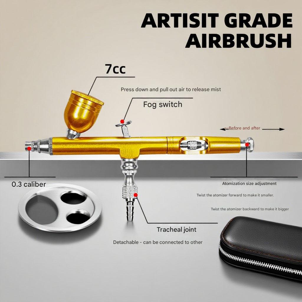 0.3mm Dual Action Airbrush 7cc - огляд і ціна Airbrush Kit With Mini Compressor