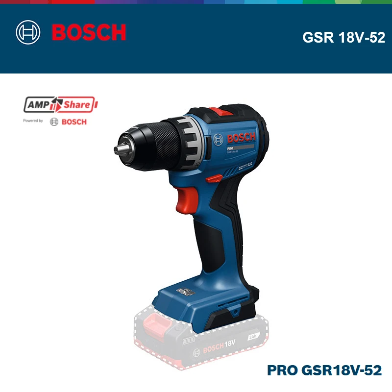 BOSCH GSR 18V-52 PRO Cordless  - огляд і ціна Brushless Cordless Electric Drill 18V