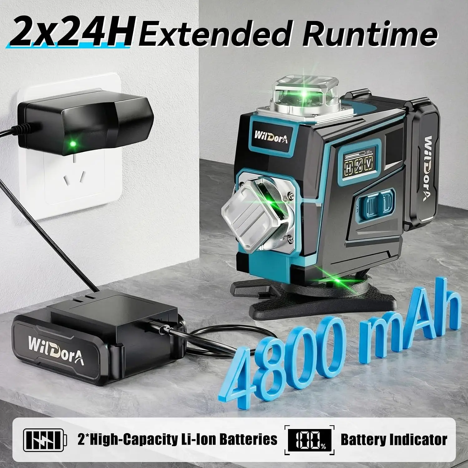 Laser Level with Tripod, 4x360 - огляд і ціна Laser Level 16 Lines 4D Green