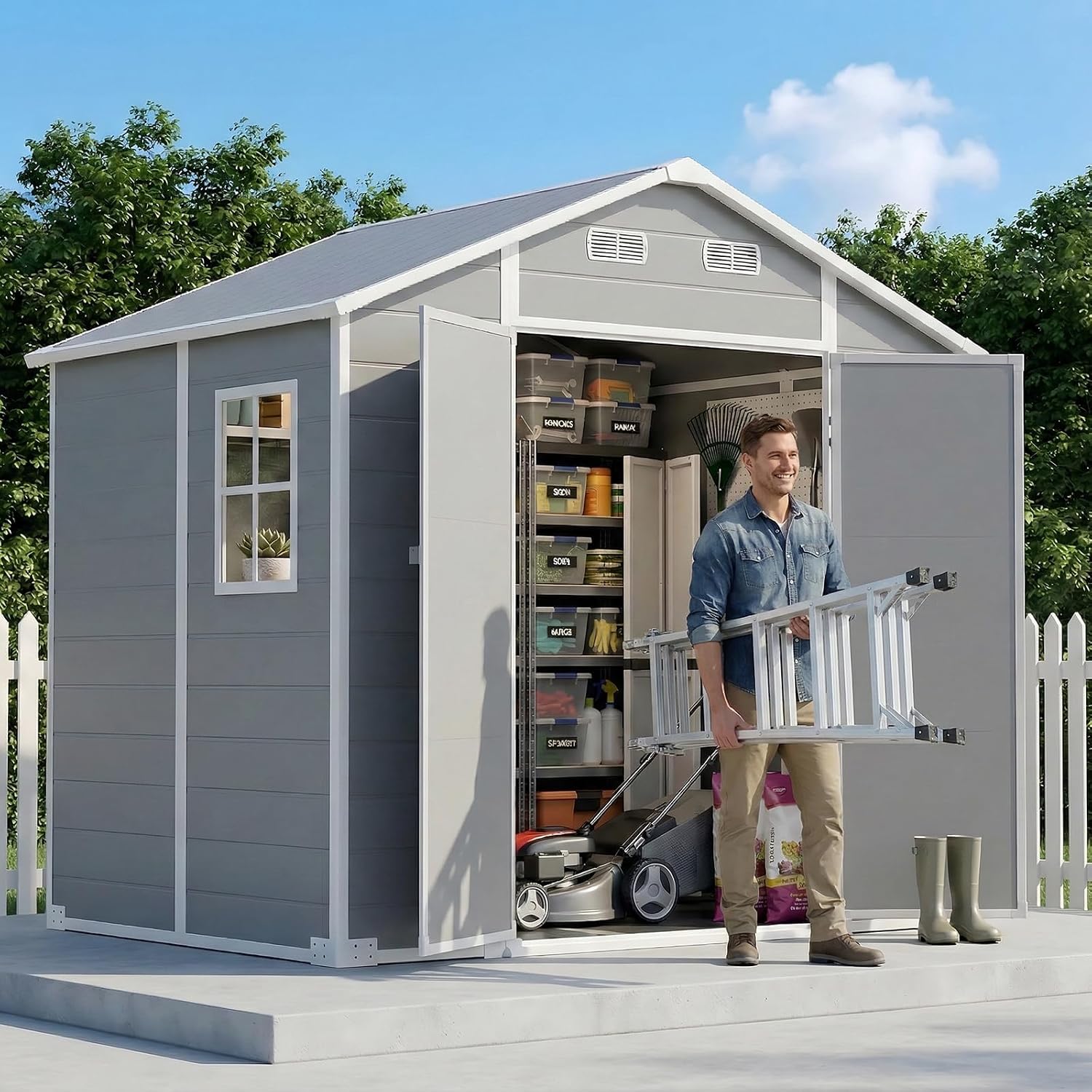 8×6 FT Outdoor Storage Shed wi - огляд і ціна Garden Tools