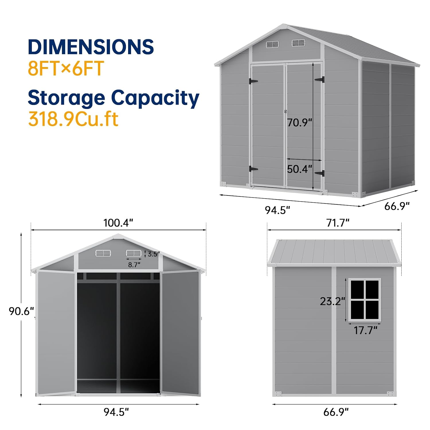 8×6 FT Outdoor Storage Shed wi - огляд і ціна Garden Tools