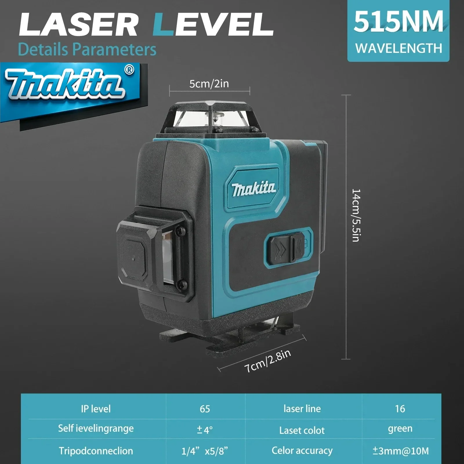 5.0Ah Max Makita 40V Battery M - огляд і ціна Laser Level 16 Lines 4D Green