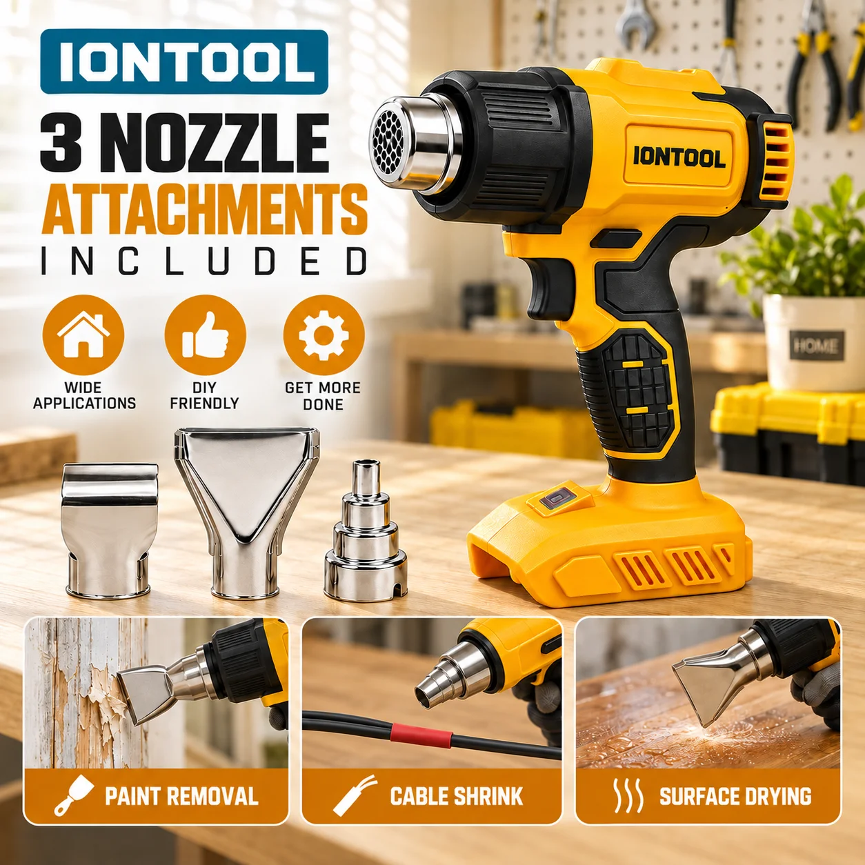 IONTOOL Brushless Cordless Hea - огляд і ціна Cordless Heat Gun For Shrink Tubing