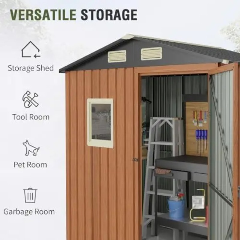Outdoor Storage Shed 6x4 Ft, L - огляд і ціна Garden Tools